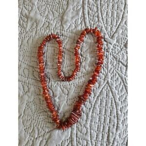 Vtg Genuine Baltic Amber Nugget Necklace 44g Raw Polished Honey Amber Beads